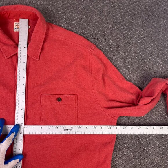 Faherty Brushed Alpine Knit Flannel Shirt Men's XXL Rust Heather Button Up Down - Picture 8 of 13